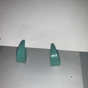 Acrylic Resin Earrings 70s 80s Colorful Hoop Earrings‎ C Shape Trendy Green